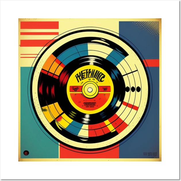 Vintage Pop Art Vinyl Records III Wall Art by musicgeniusart